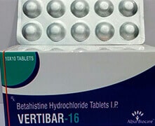  VERTIBAR-16 TAB. | Betahistine Dihydrochloride 16 mg